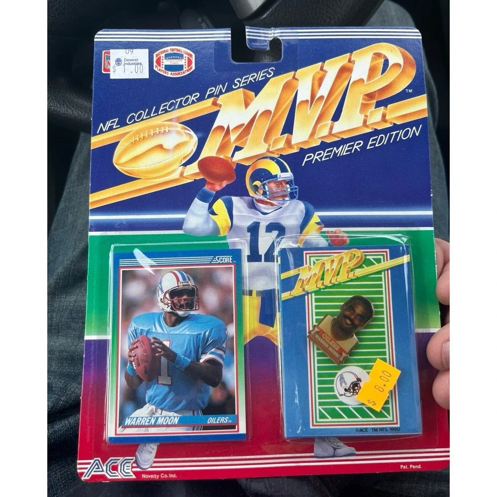 1990 MVP NFL COLLECTORS PIN SERIES WARREN MOON HOUSTON OILERS FACTORY SEALED